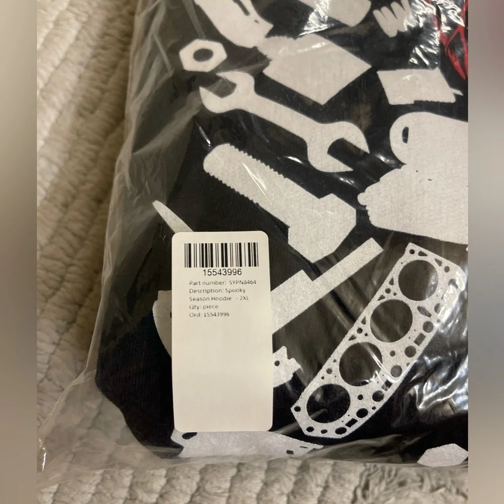 ☠️ Skeleton Hoodie - Sweatshirt Heart Core Fleece Hoodie NWT - NEW! XXL ❤️ ☠️ - Picture 2 of 3